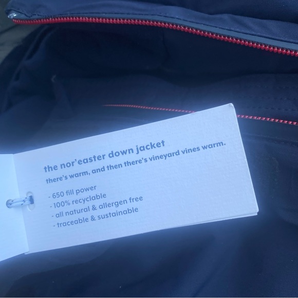 NWT Men’s Vineyard Vines NOR’EASTER Down Jacket Full Zip Jet Blue Size SM $295 - Picture 9 of 14